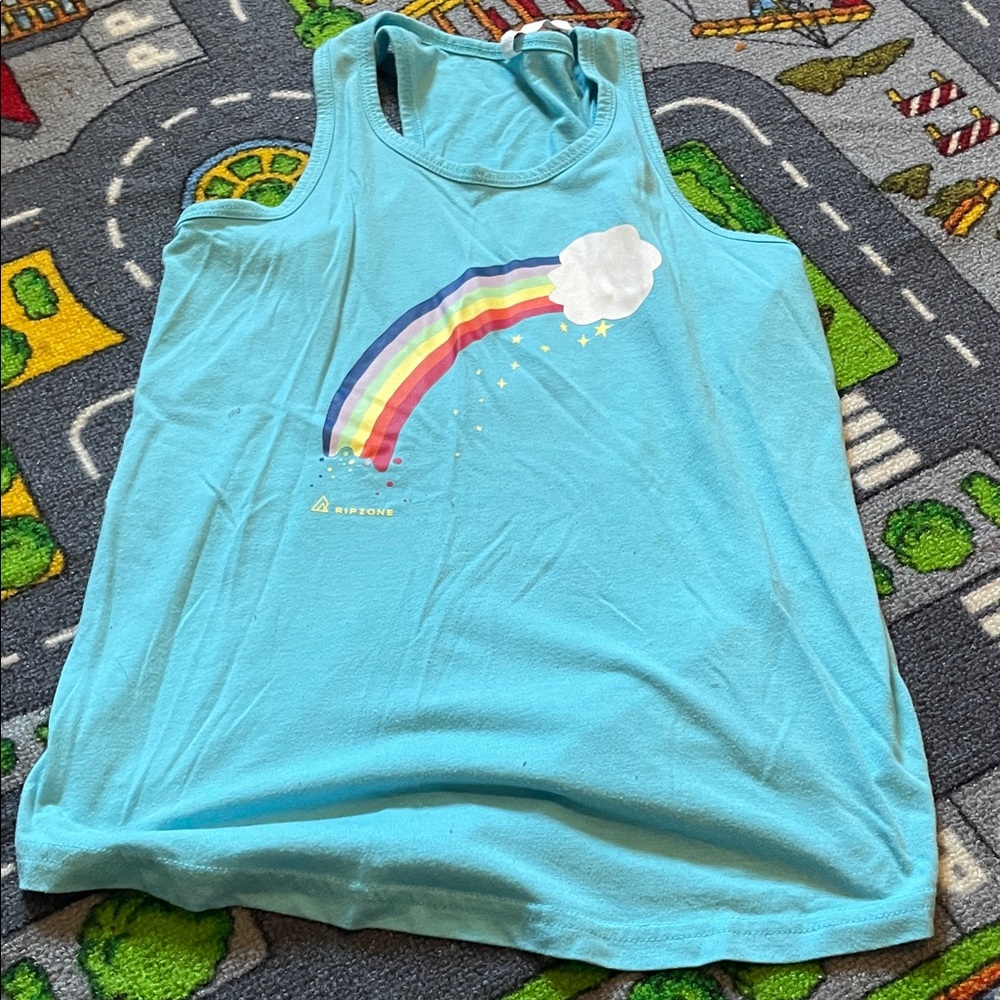 Girls' Light Blue Rainbow Tank Top